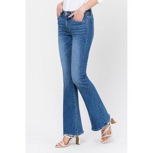 VERVET by Flying Monkey Flattering Mid Rise Flare Jeans for a Chic, On-Trend Loo